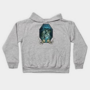 In the dark side of the night, running troll with skulls Kids Hoodie